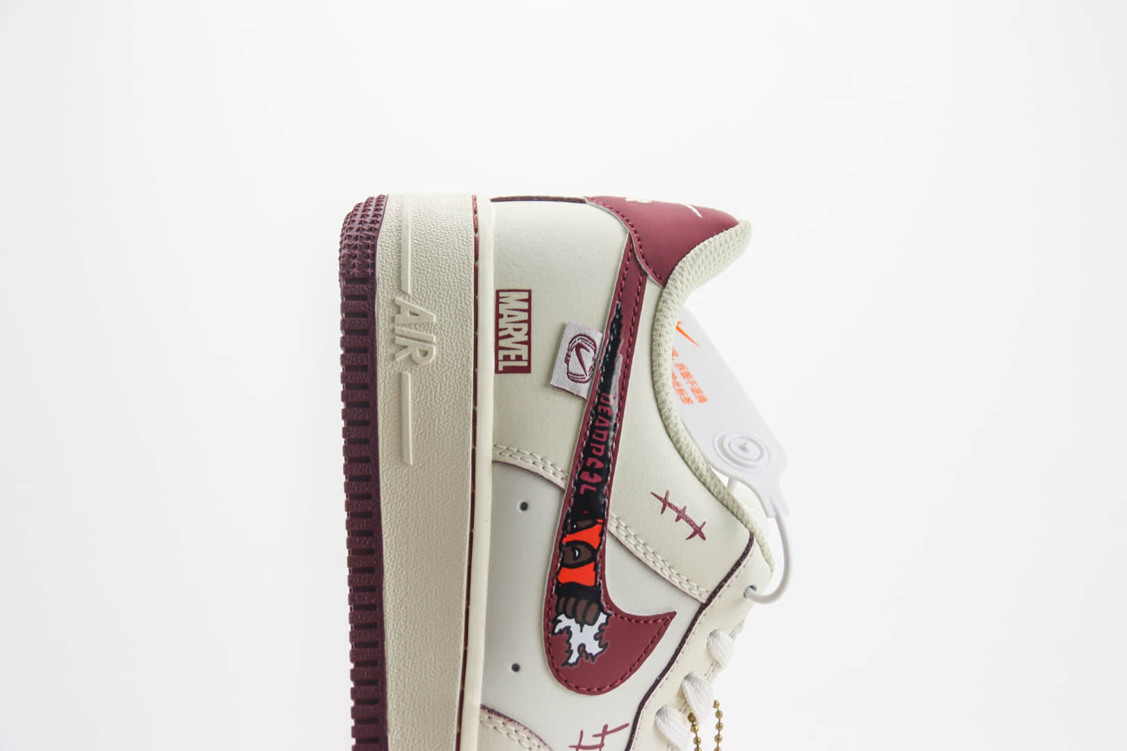 耐克Nike Air Force 1 Low纯原版本空军一号AF1白酒红死侍涂鸦板鞋 莆田耐克工厂 货号:FB1839-512