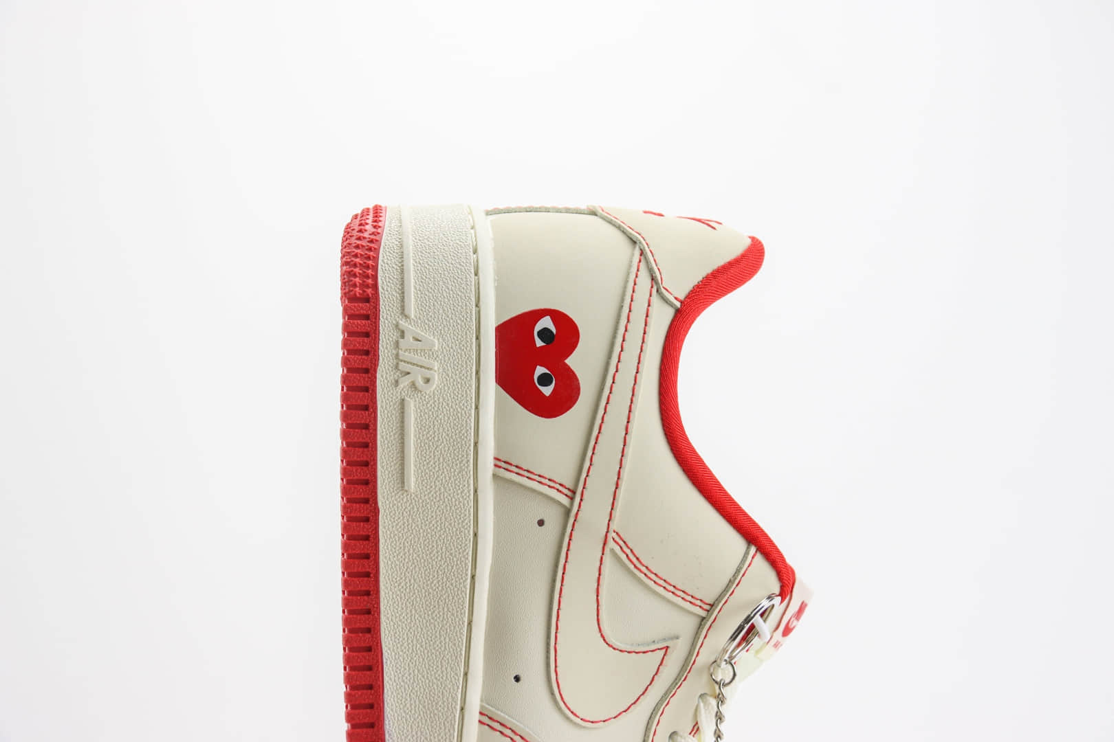 耐克Nike Air Force 1纯原版本空军一号AF1川久保玲联名白红缝线板鞋 莆田耐克货源 货号:KK3333-001