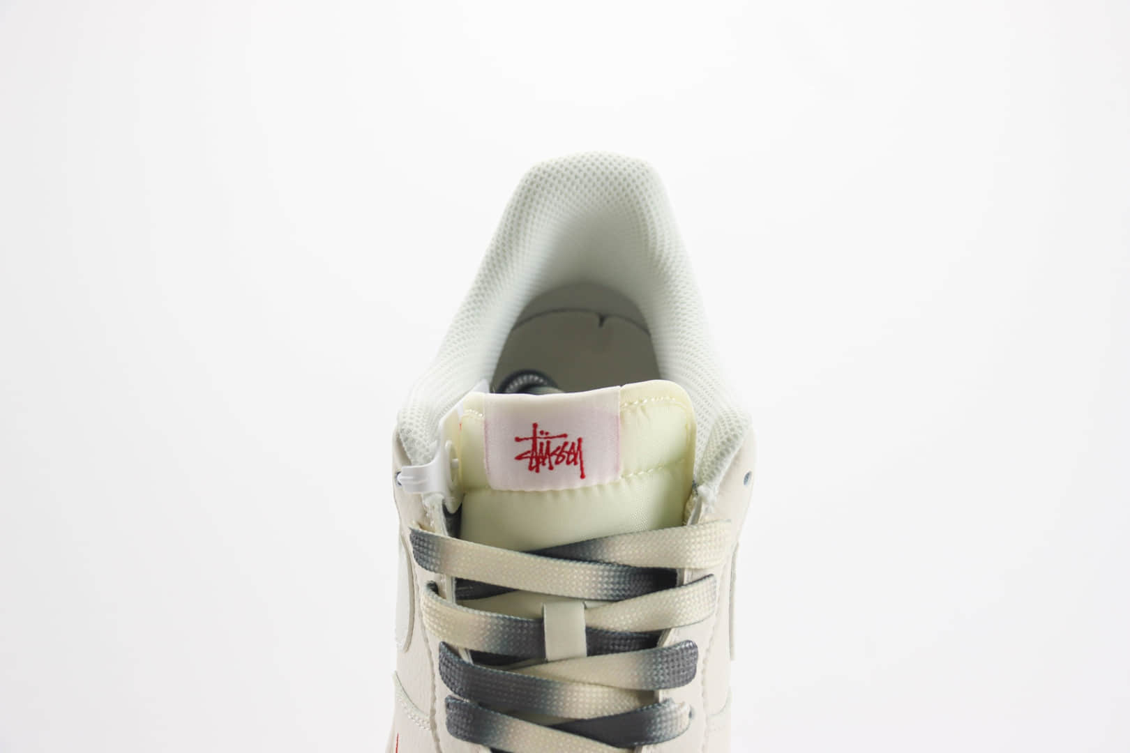 耐克Stussy x Nike Air Force 1纯原版本斯图西联名空军一号AF1白灰红板鞋 莆田天花板AF1 货号:XZ6188-015