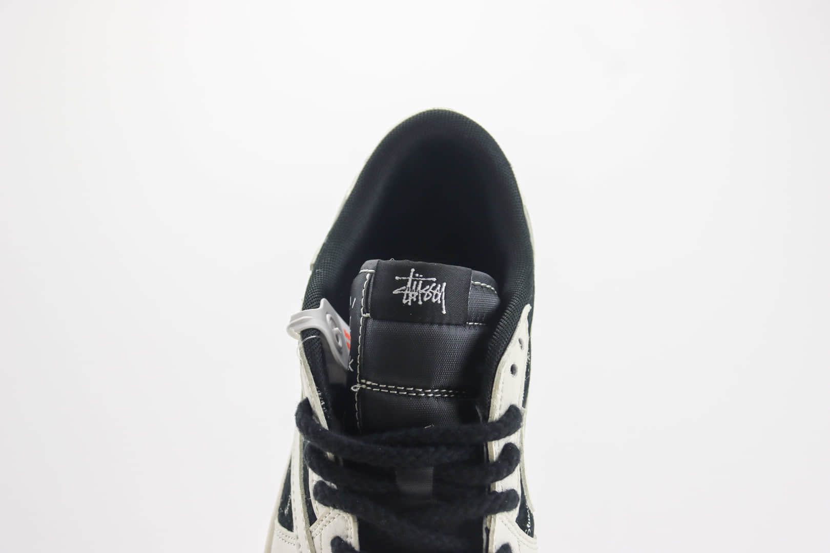 乔丹Stussy x Air Jordan 1 Low纯原版本AJ1黑白倒钩斯图西联名板鞋 莆田AJ工厂 货号:SJ2068-128